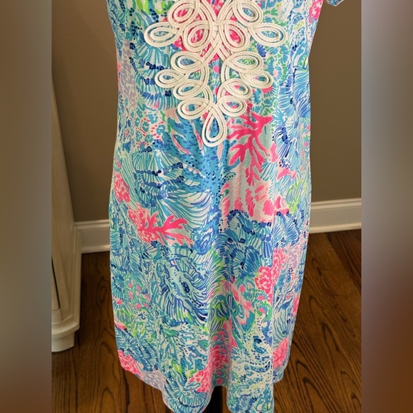 Women’s LILLY PULITZER Brewster Sink or Swim Appliqué neckline dress- Sz L - Picture 7 of 12